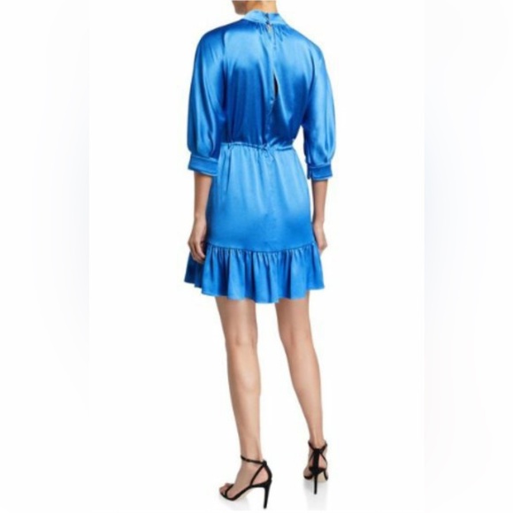 Alexis Blue Satin Cocktail Dress- Size XS; Like New Condition - Picture 11 of 14